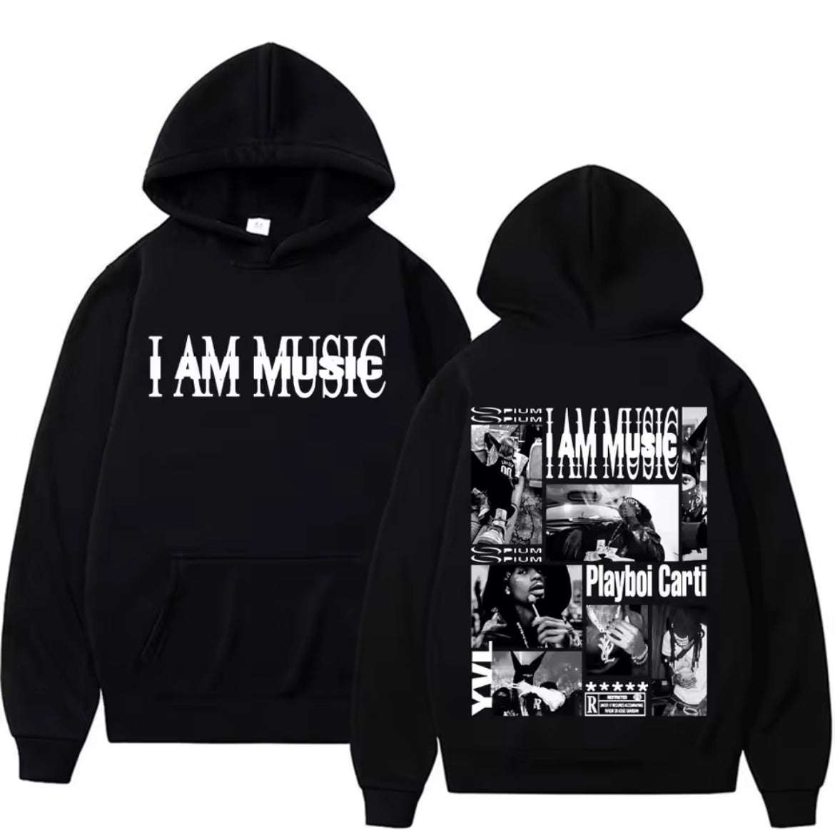 I AM MUSIC Black hoodie