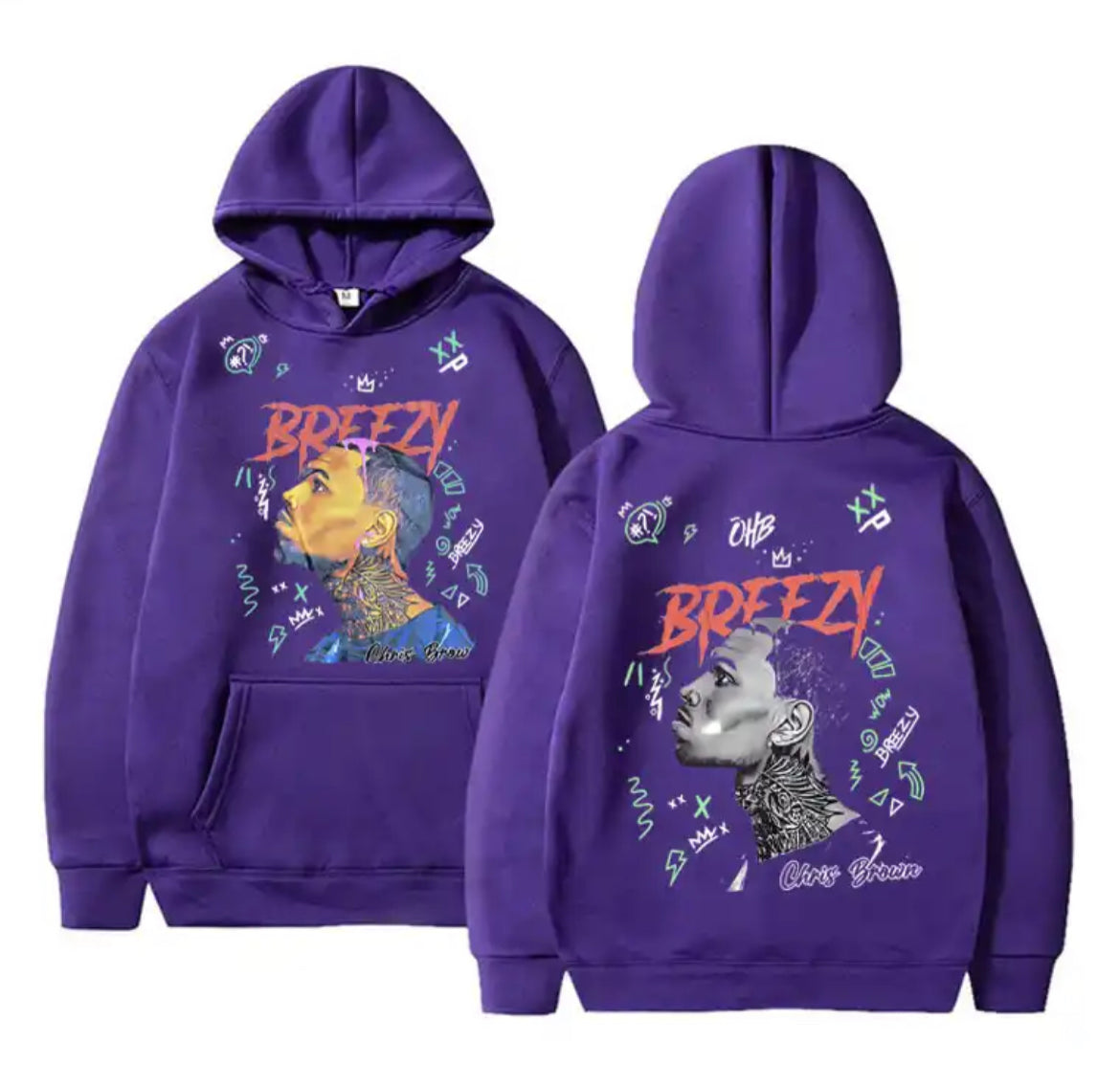 chris brown purple Hoodie