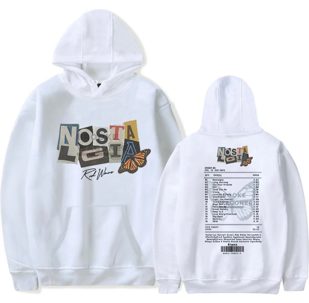 Nostalgia Rod Wave white Hoodie
