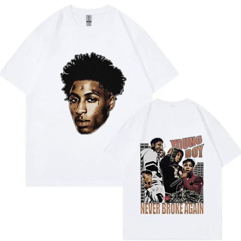 Young boy white  Tshirt
