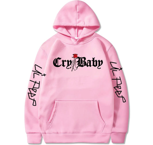 Lil peep pink “cry baby” Hoodie