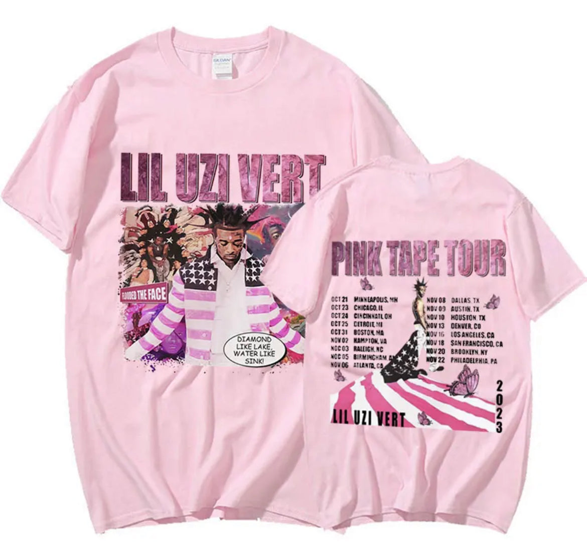 Lil uzi pink tape Tshirt