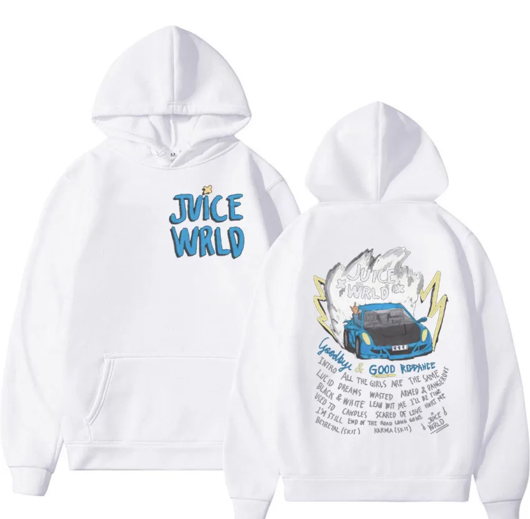 Juice wrld white car Hoodie