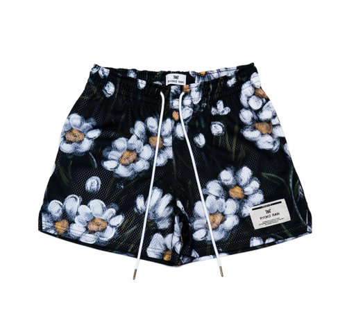 ryoko rain black flowers Shorts