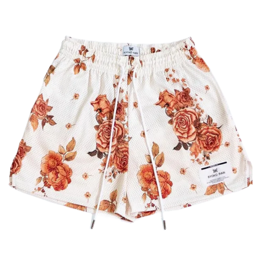 ryoko rain white flowers Shorts