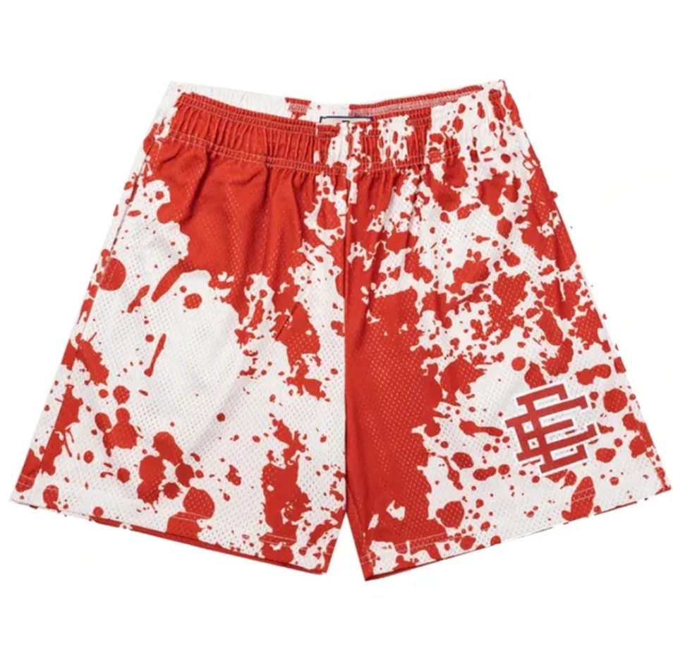 Eric Emanuel red paint Shorts